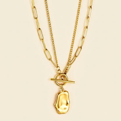 Collar Alien Double Chain con fusión en Oro 18K