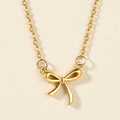 Collar Bow Golden Ribbon con fusión en Oro 18K