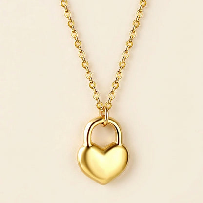 Collar Heart Lock Secure con fusión en Oro 18K