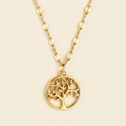 Collar Hollow Tree of Life con fusión en Oro 18K