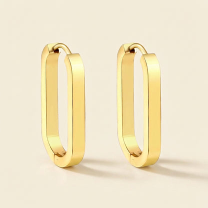 Pendientes Oval Buckle Link con fusión en Oro 18K