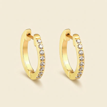 Pendientes Round Diamond Shine con fusión en Oro 18K