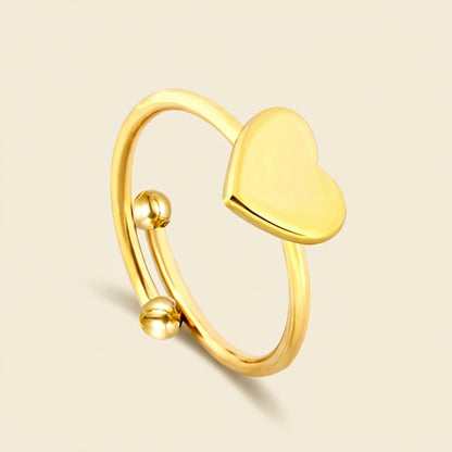 Anillo Open Heart Cylindric con fusión en Oro 18K