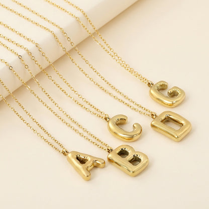 Collar Bubble Letter Alphabet con fusión en Oro 18K