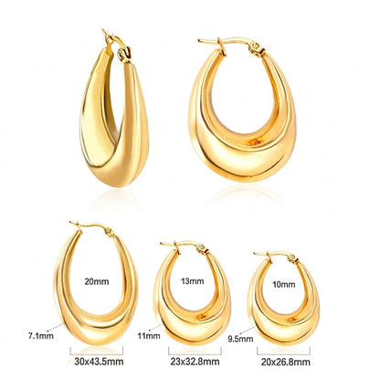 Pendientes Smooth Big Hoops con fusión en Oro 18K