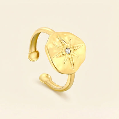 Anillo Starburst Coin con fusión en Oro 18K