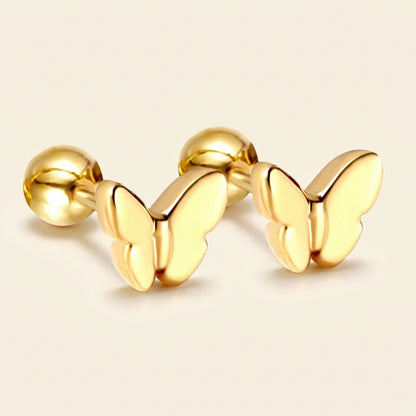 Pendientes Butterfly con fusión en Oro 18K