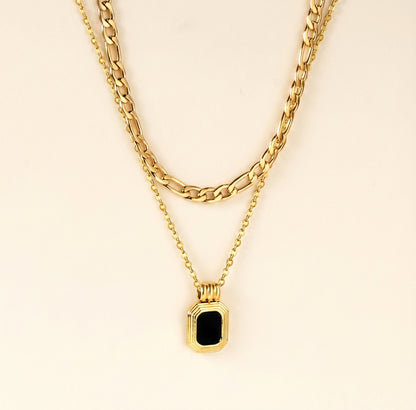 Collar Emerald Night con fusión en Oro 18K