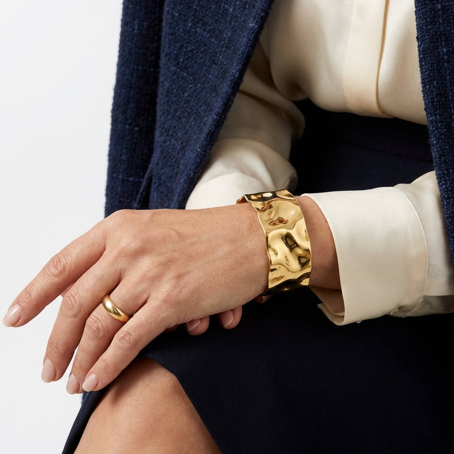 Brazalete Wide Soft con fusión en Oro 18K