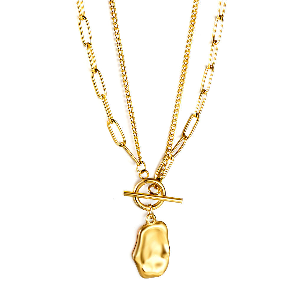 Collar Alien Double Chain con fusión en Oro 18K