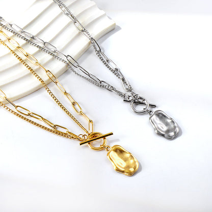 Collar Alien Double Chain con fusión en Oro 18K