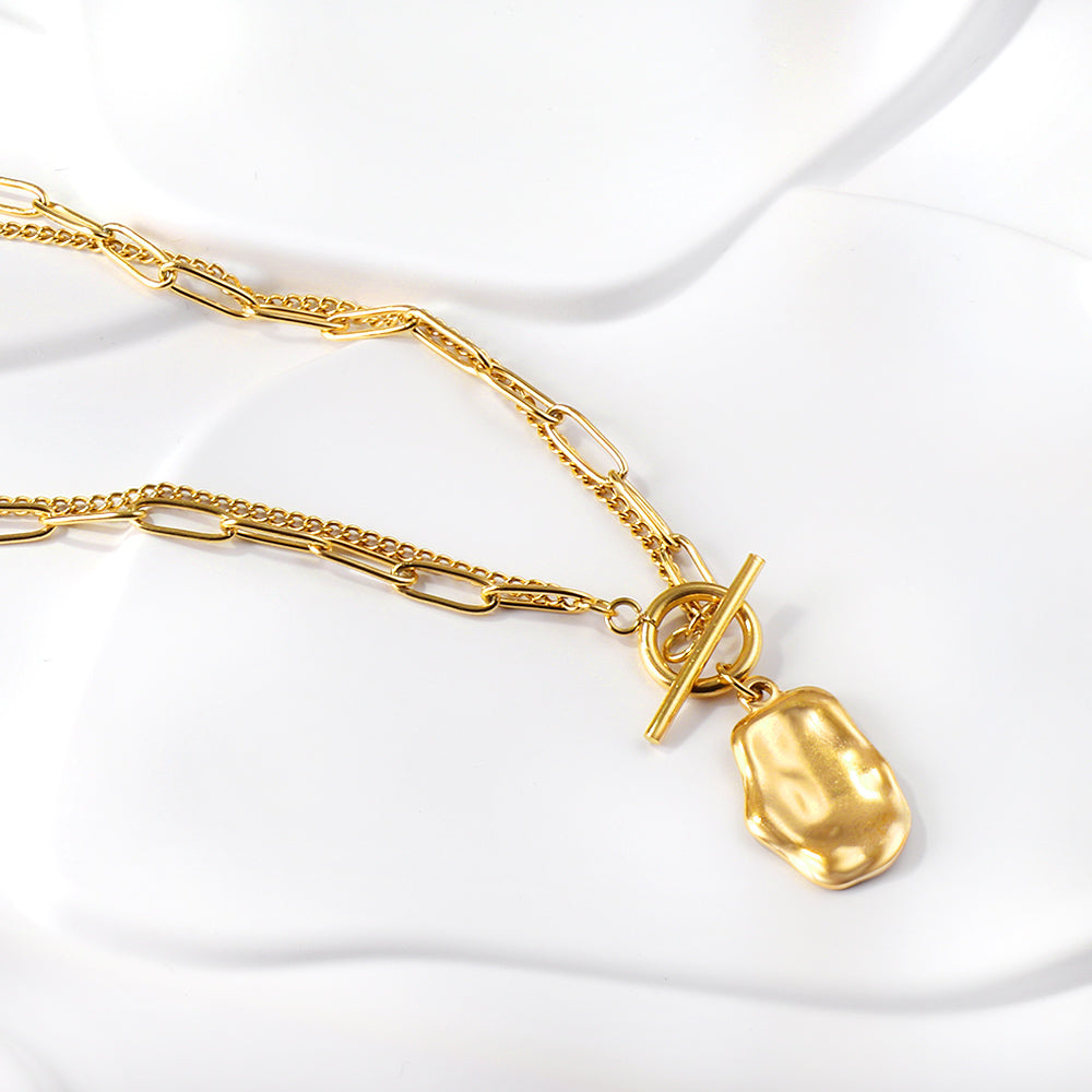Collar Alien Double Chain con fusión en Oro 18K
