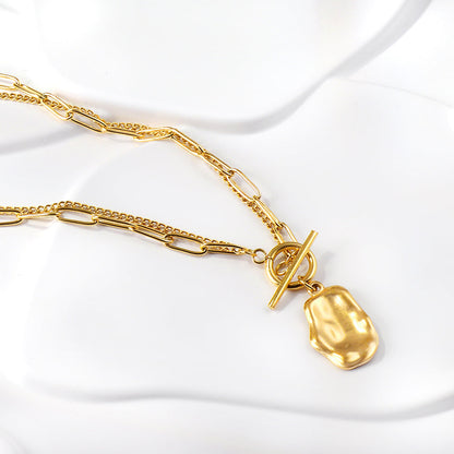 Collar Alien Double Chain con fusión en Oro 18K