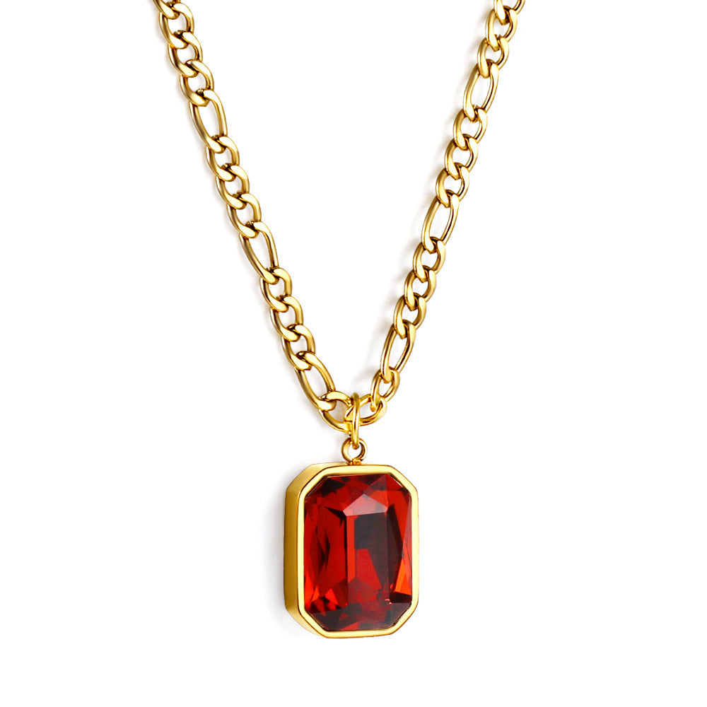 Collar Rectangle Diamond Pendant con fusión en Oro 18K