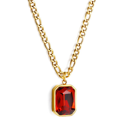 Collar Rectangle Diamond Pendant con fusión en Oro 18K