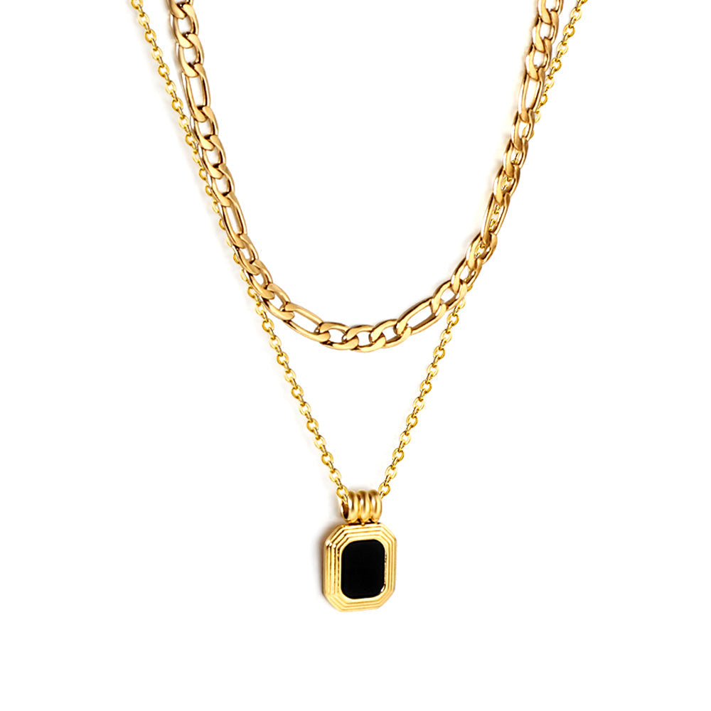 Collar Emerald Night con fusión en Oro 18K