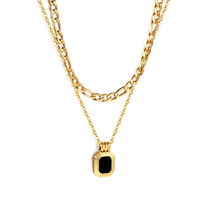 Collar Emerald Night con fusión en Oro 18K