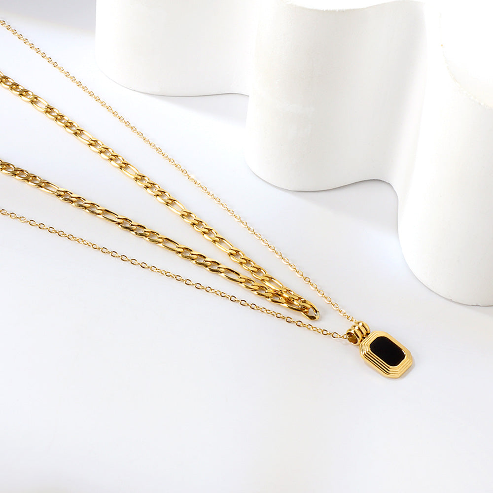 Collar Emerald Night con fusión en Oro 18K