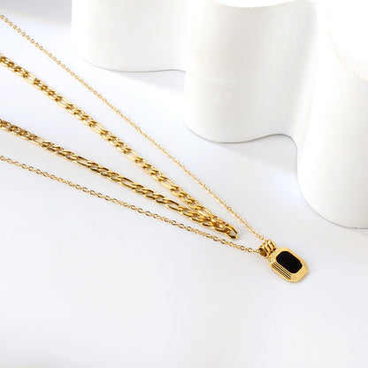 Collar Emerald Night con fusión en Oro 18K