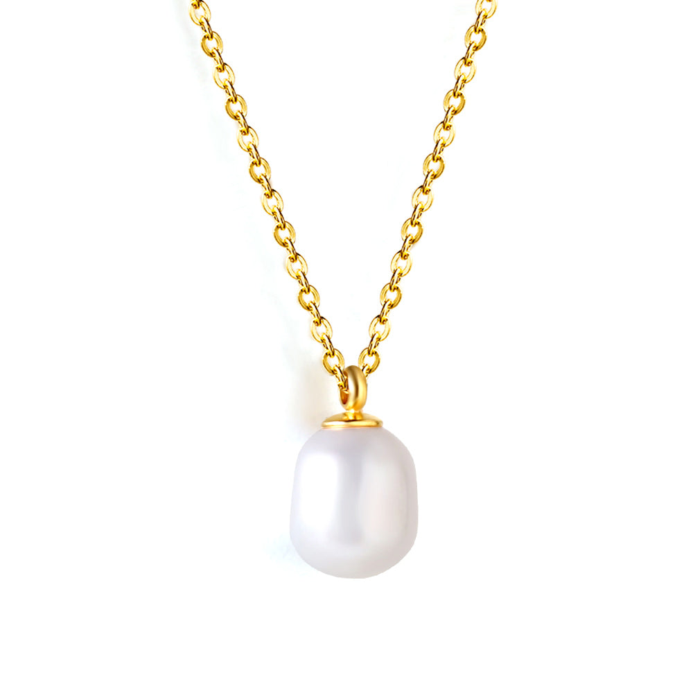 Collar White Pearl Essential con fusión en Oro 18K
