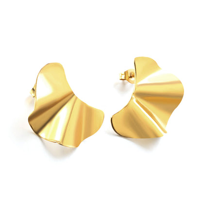 Pendientes Abstract Wave con fusión en Oro 18K