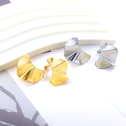 Pendientes Abstract Wave con fusión en Oro 18K