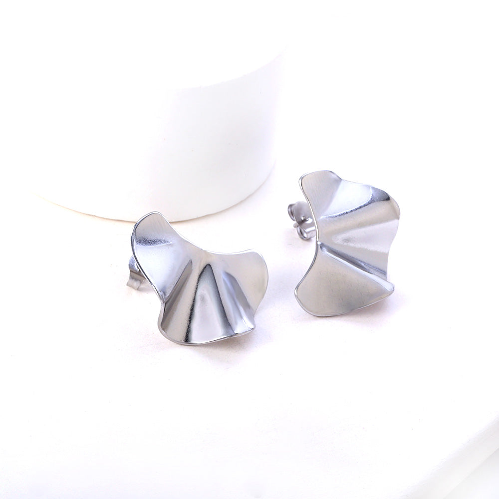 Pendientes Abstract Wave con fusión en Oro 18K