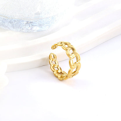 Anillo Chain Link Open con fusión en Oro 18K