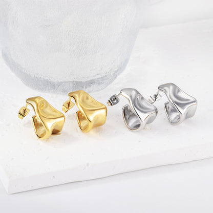 Pendientes Stud Fashion Icon con fusión en Oro 18K