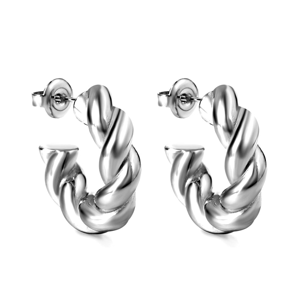 Pendientes Semicircle Buckle con fusión en Oro 18K