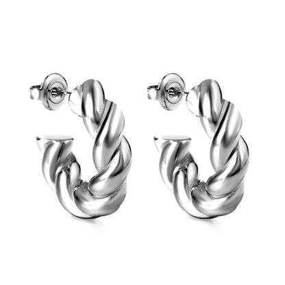 Pendientes Semicircle Buckle con fusión en Oro 18K