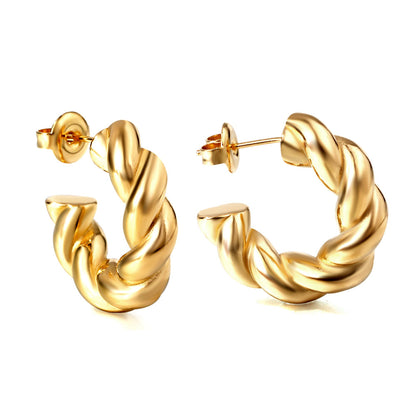 Pendientes Semicircle Buckle con fusión en Oro 18K