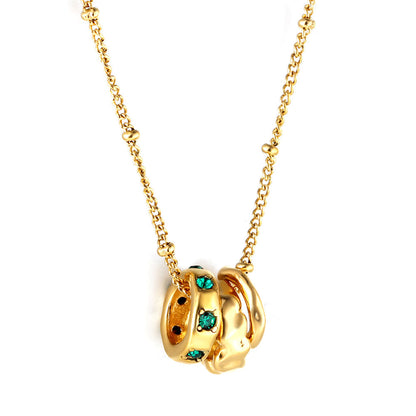 Collar Triple Irregular con fusión en Oro 18K