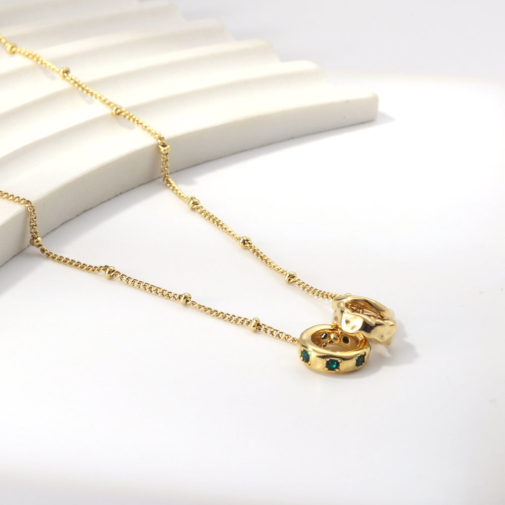 Collar Triple Irregular con fusión en Oro 18K