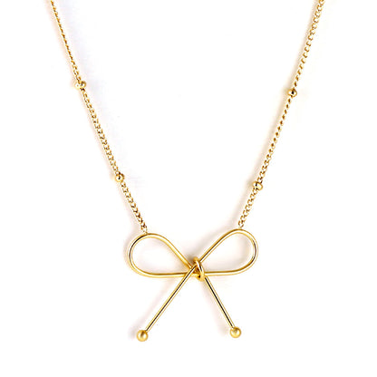 Collar Bow Pendant con fusión en Oro 18K