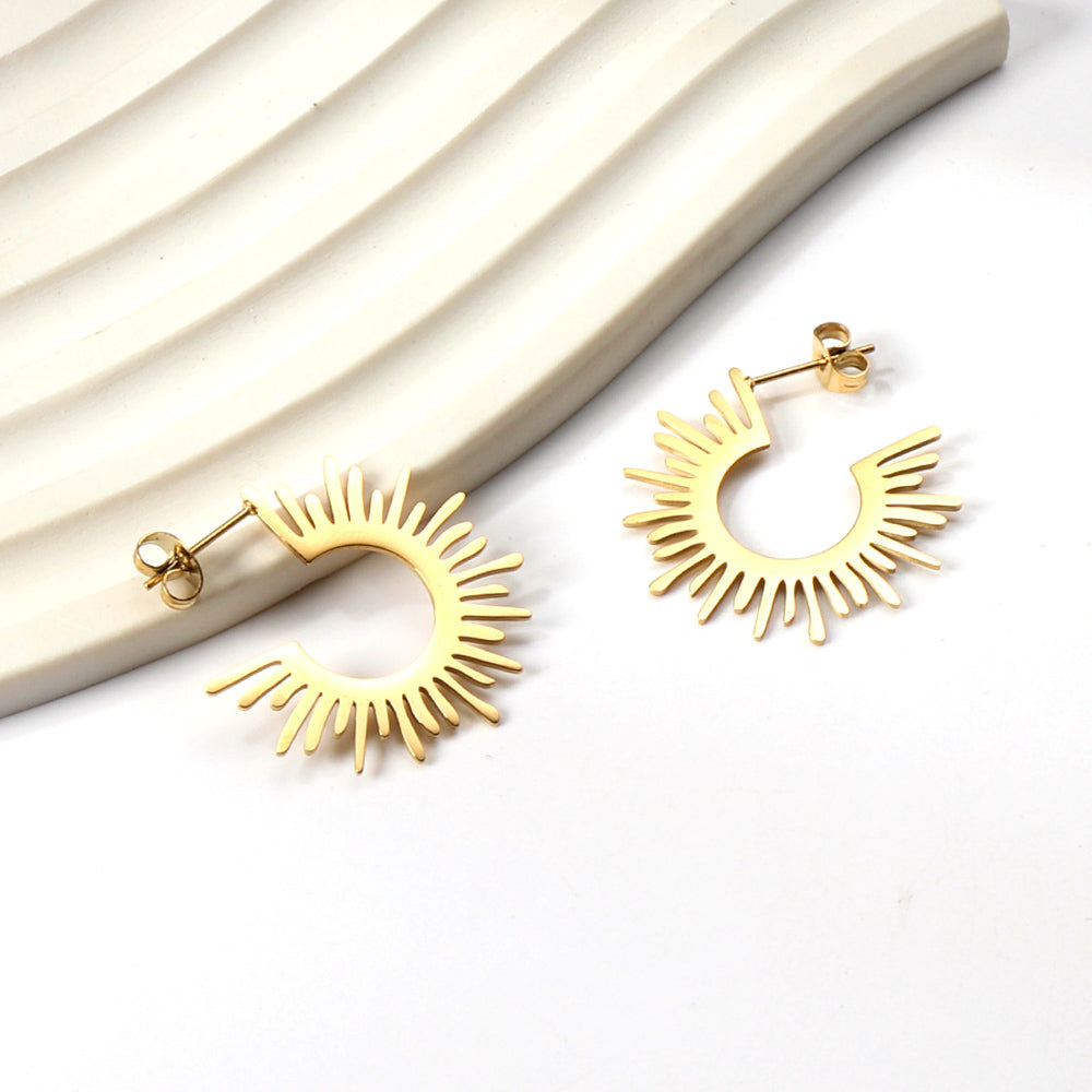Pendientes C-Fall Golden Sense con fusión en Oro 18K
