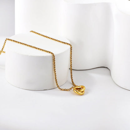 Collar Double Circle con fusión en Oro 18K