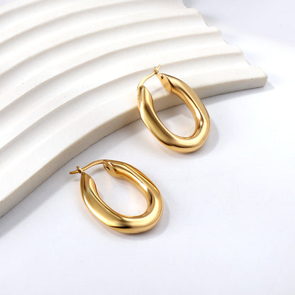 Pendientes Hollow Square con fusión en Oro 18K