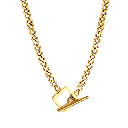 Collar Square Clasp con fusión en Oro 18K