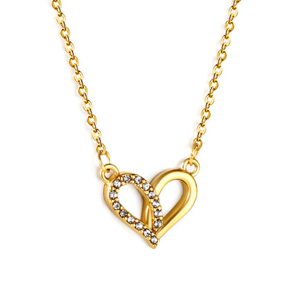 Collar Heart Circle Diamond con fusión en Oro 18K