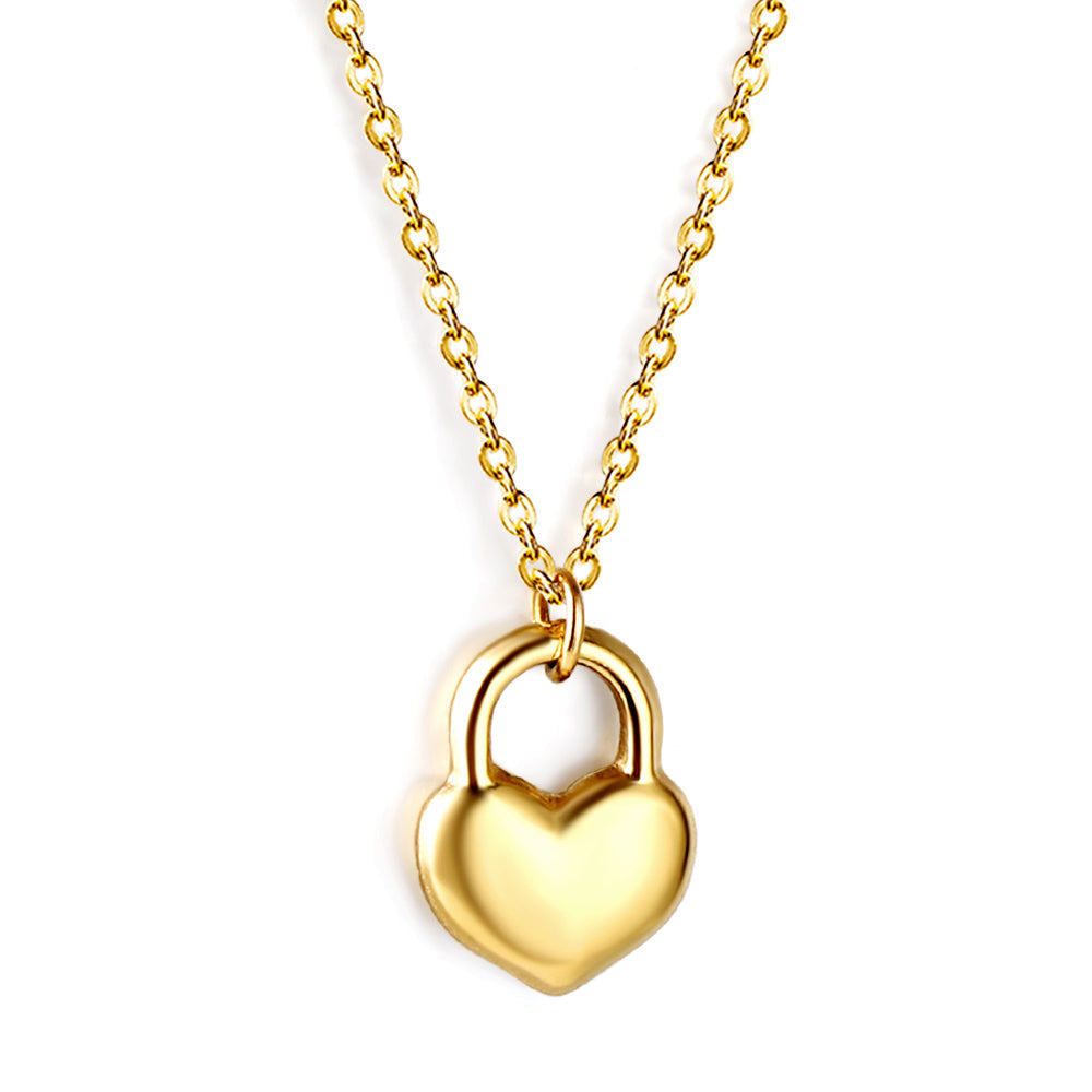 Collar Heart Lock Secure con fusión en Oro 18K