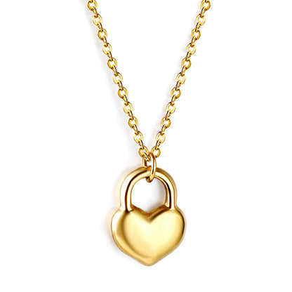 Collar Heart Lock Secure con fusión en Oro 18K