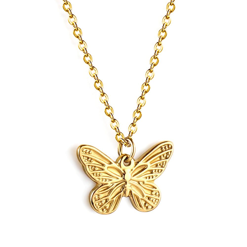Collar Butterfly Minimal con fusión en Oro 18K
