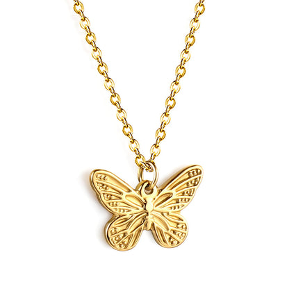Collar Butterfly Minimal con fusión en Oro 18K