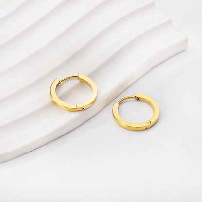 Pendientes Aro Plano Lúa con fusión en Oro 18K