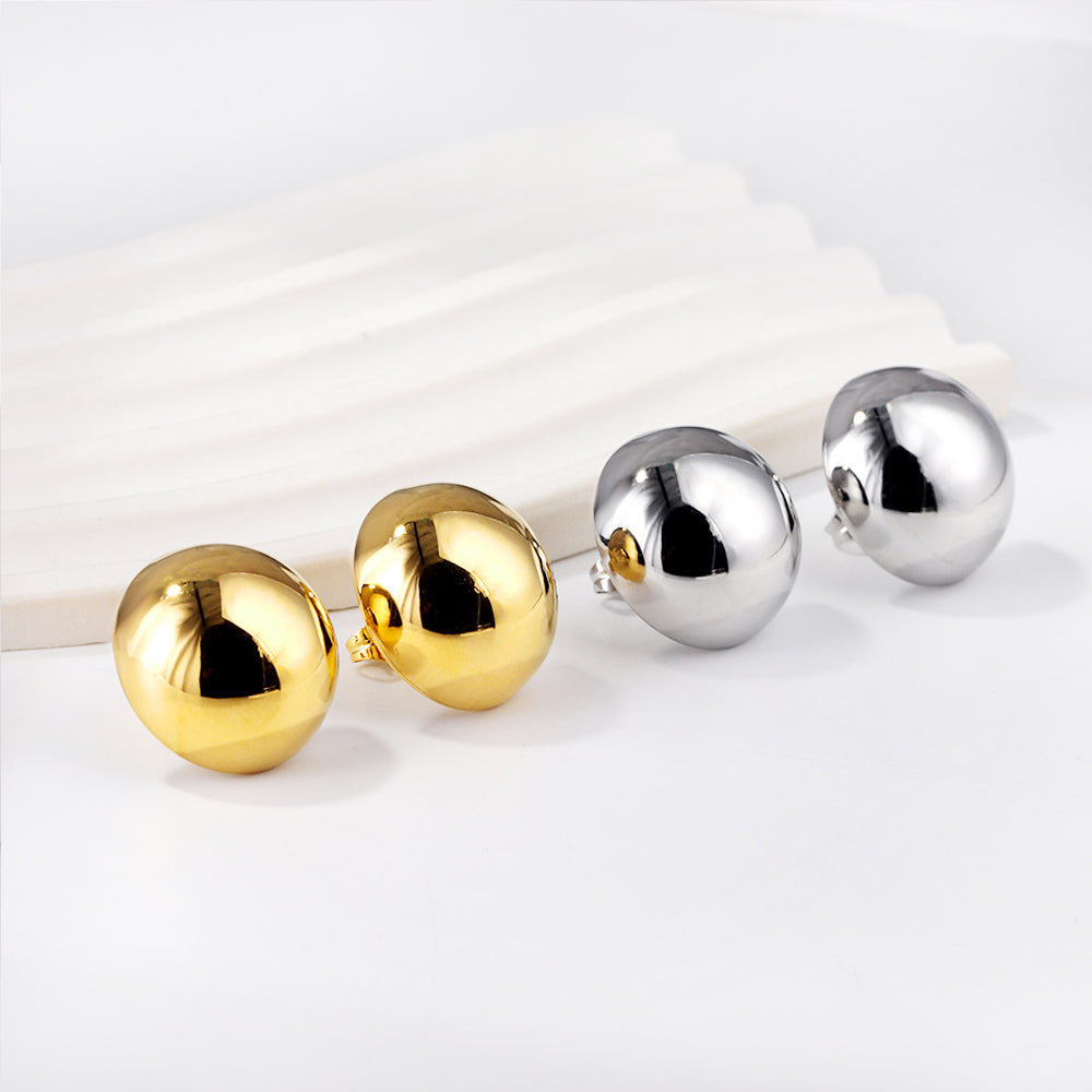 Pendientes Steel Bead Hoop con fusión en Oro 18K