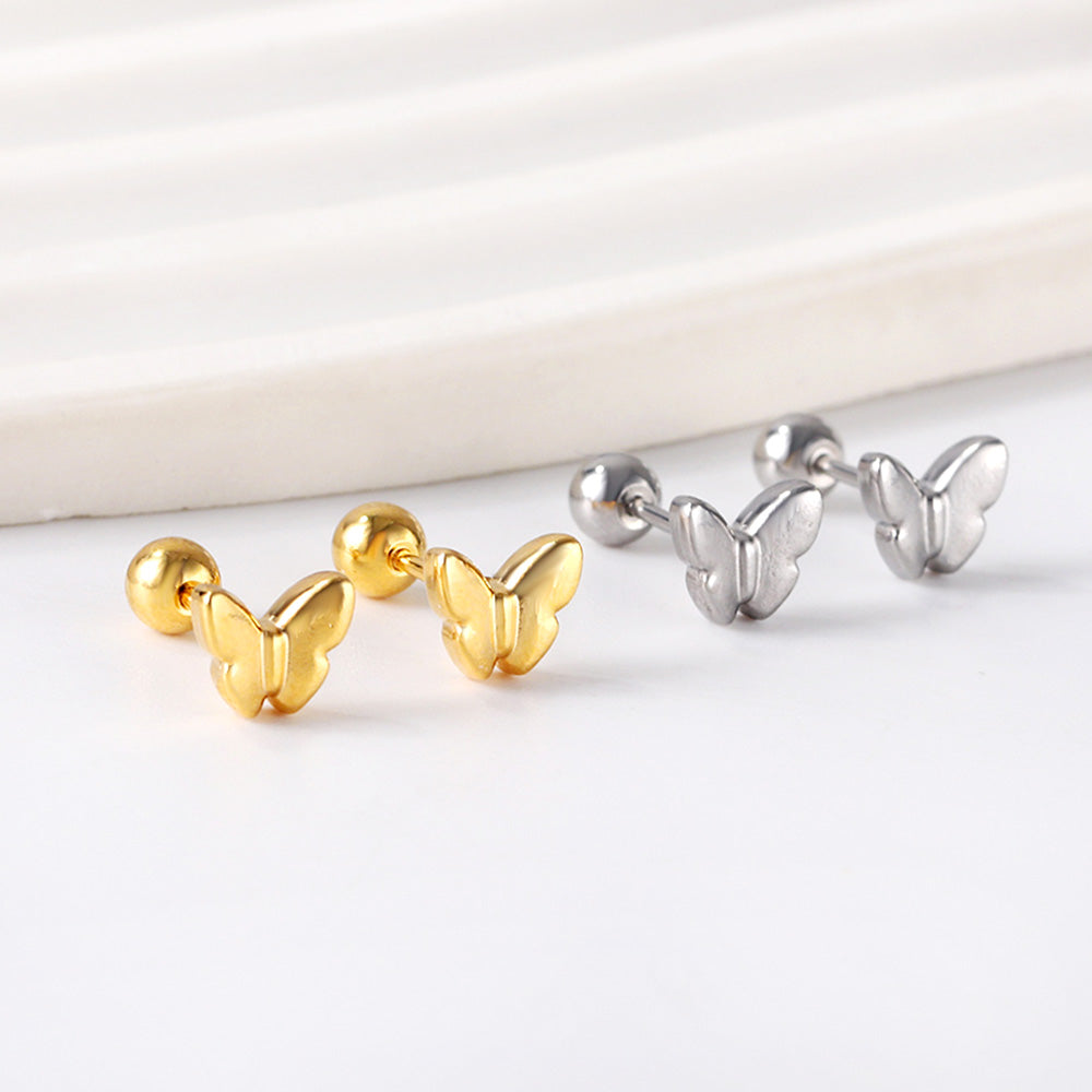 Pendientes Butterfly con fusión en Oro 18K