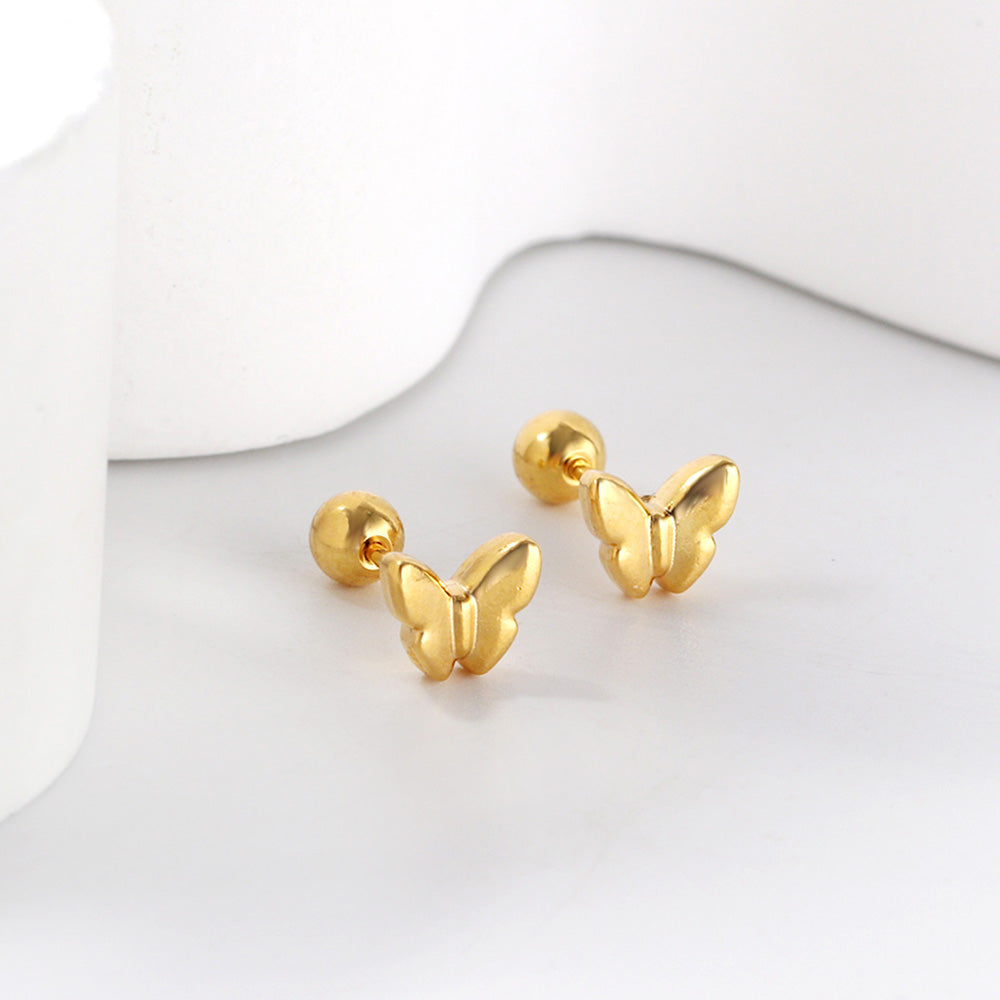 Pendientes Butterfly con fusión en Oro 18K