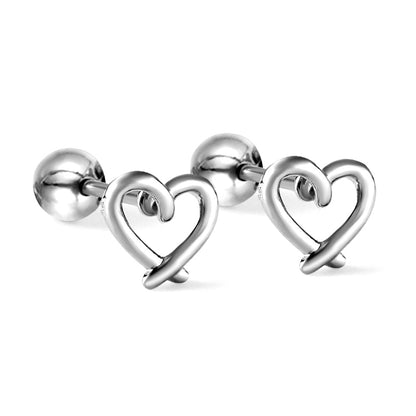 Pendientes Heart Cut-Out con fusión en Oro 18K