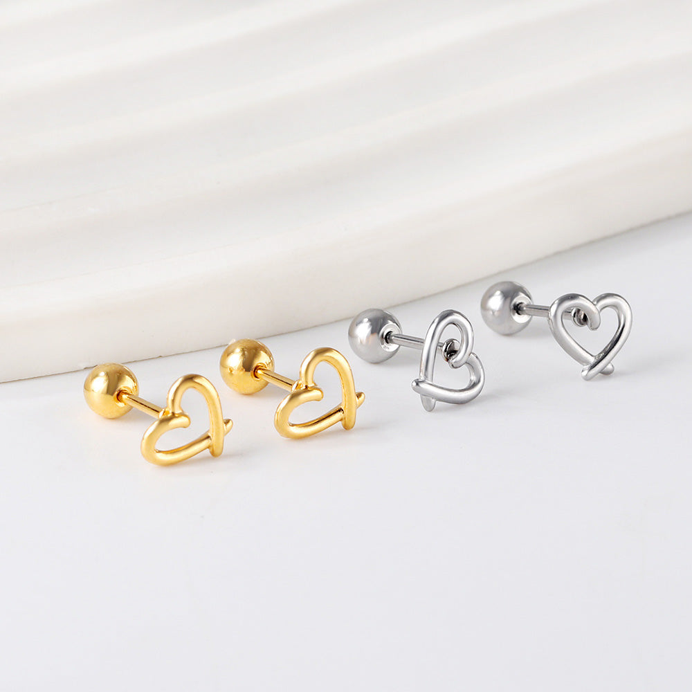 Pendientes Heart Cut-Out con fusión en Oro 18K